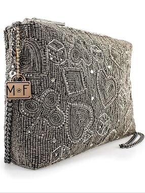 Mary Frances Well Suited Beaded Handbag with Removable Strap